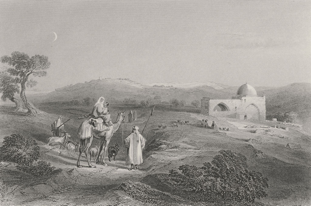 ISRAEL. Rachel's Tomb, Bethlehem-Bartlett 1847 old antique print picture